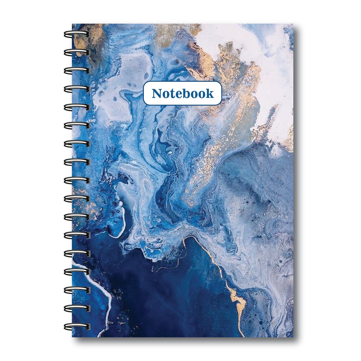 Spiral Notebook, A5 5.7 x 8.2 size, 200 pages College Ruled Notebook, Ruled Writing Journal (Blue Marbel )