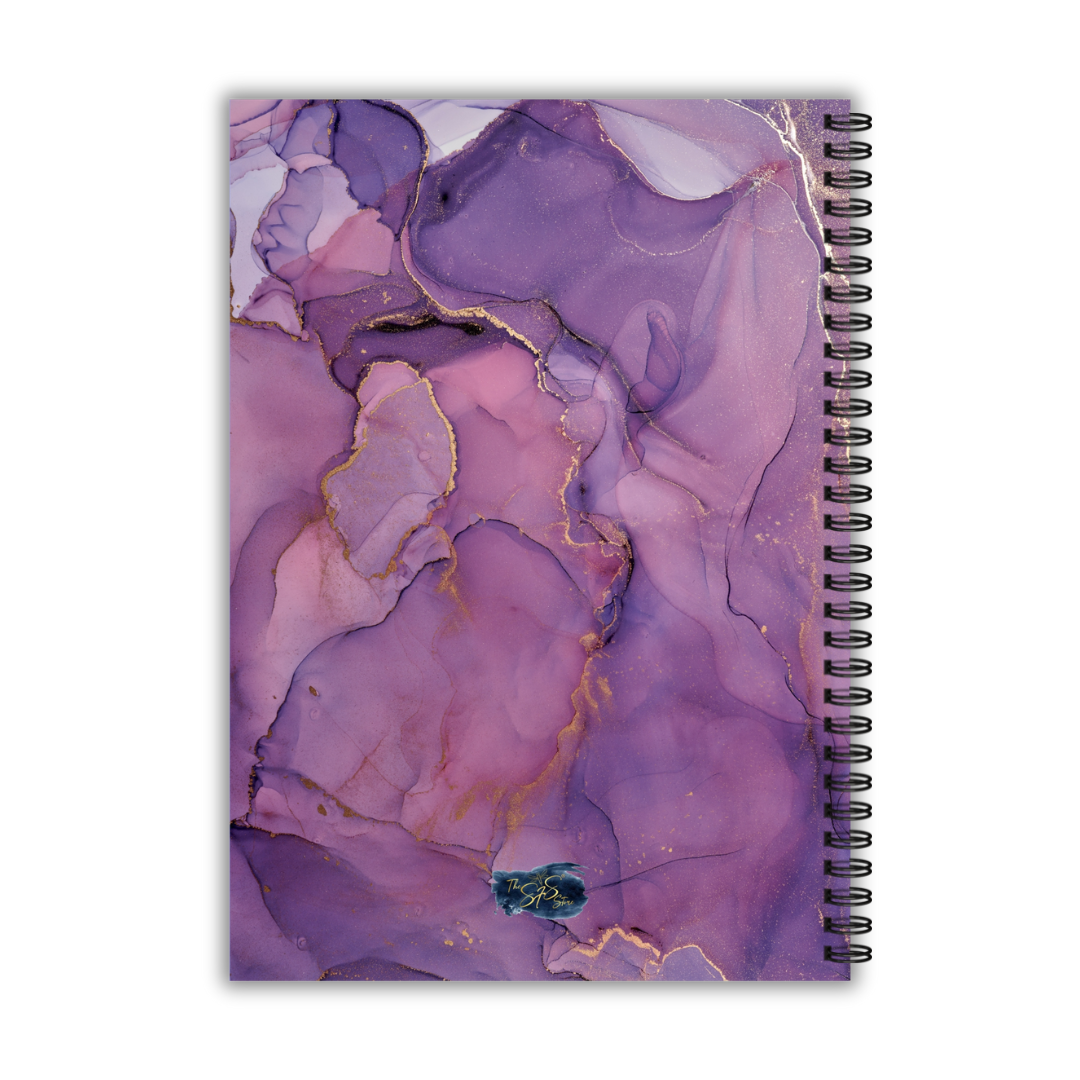 A5 Spiral Notebook Purple marble