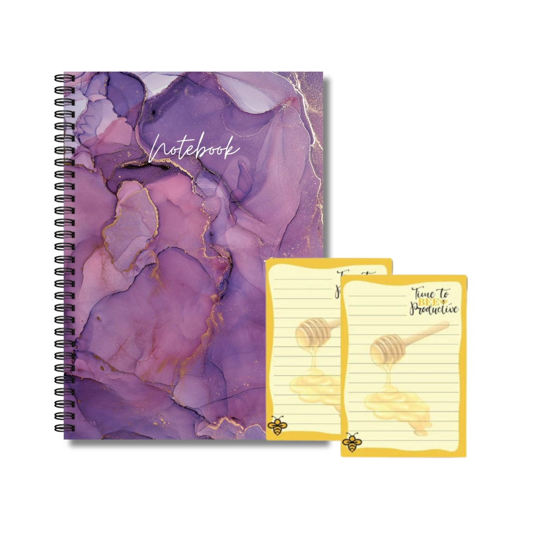Purple Marbel & Honeybee Notepad