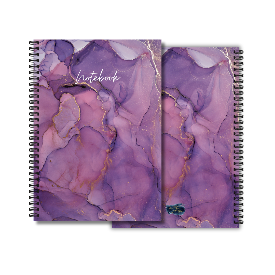 A5 Spiral Notebook Purple marble