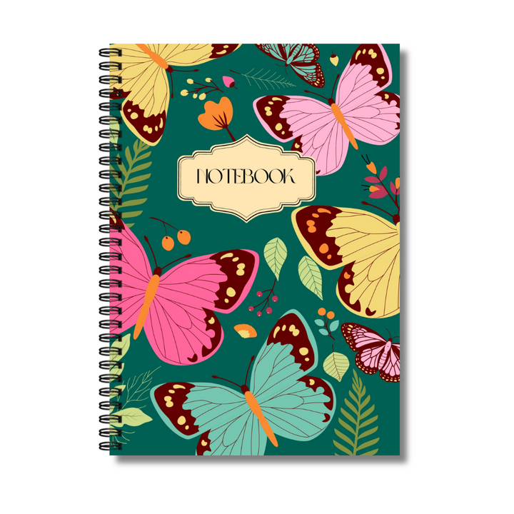 A5 Spiral Notebook Butterfly garden