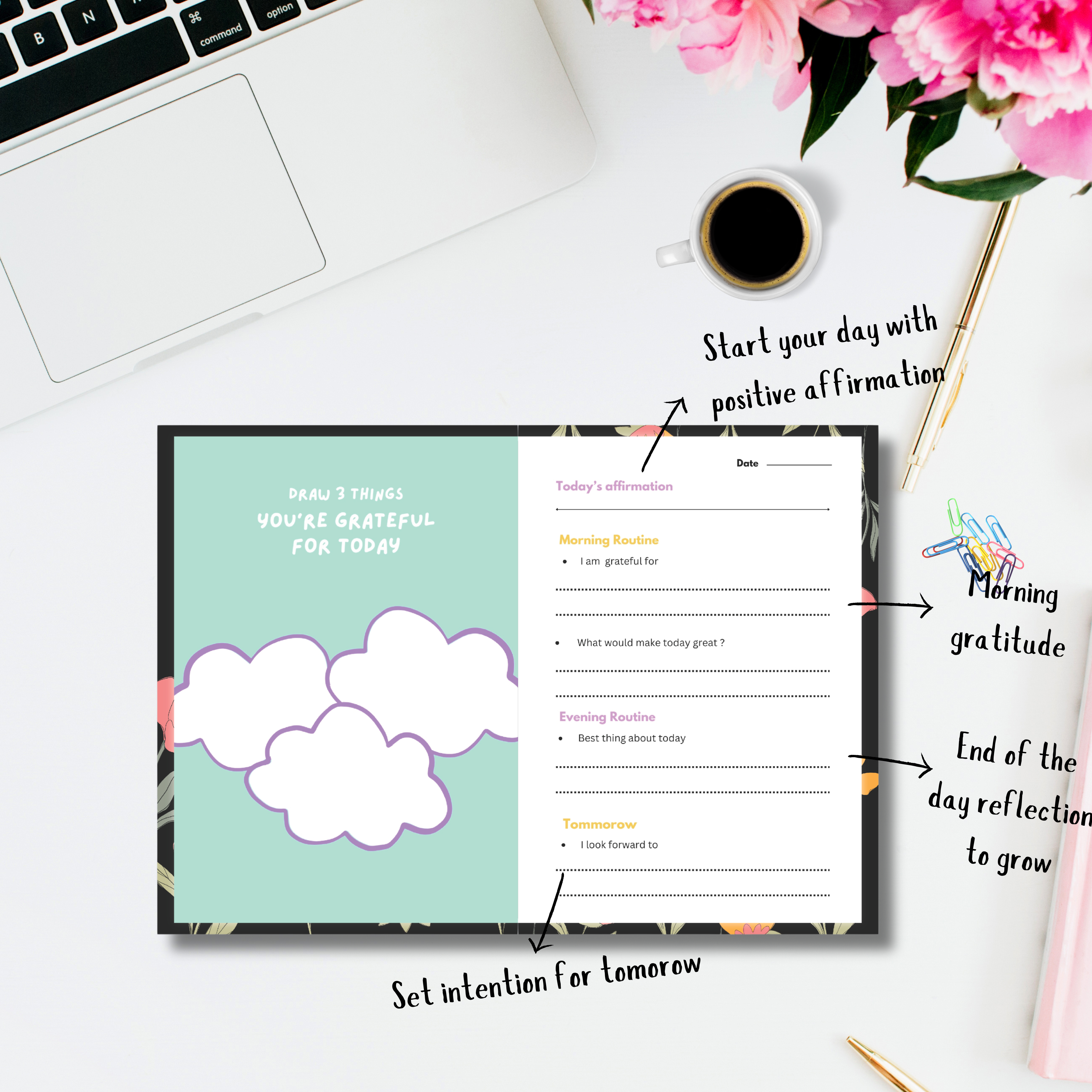 Black Self-love Gratitude journal with Multiple Freebies