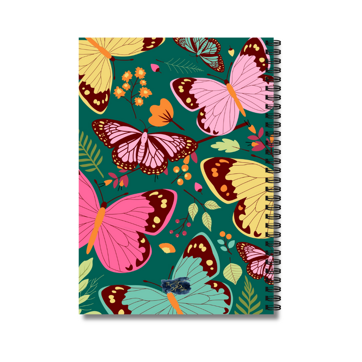 A5 Spiral Notebook Butterfly garden