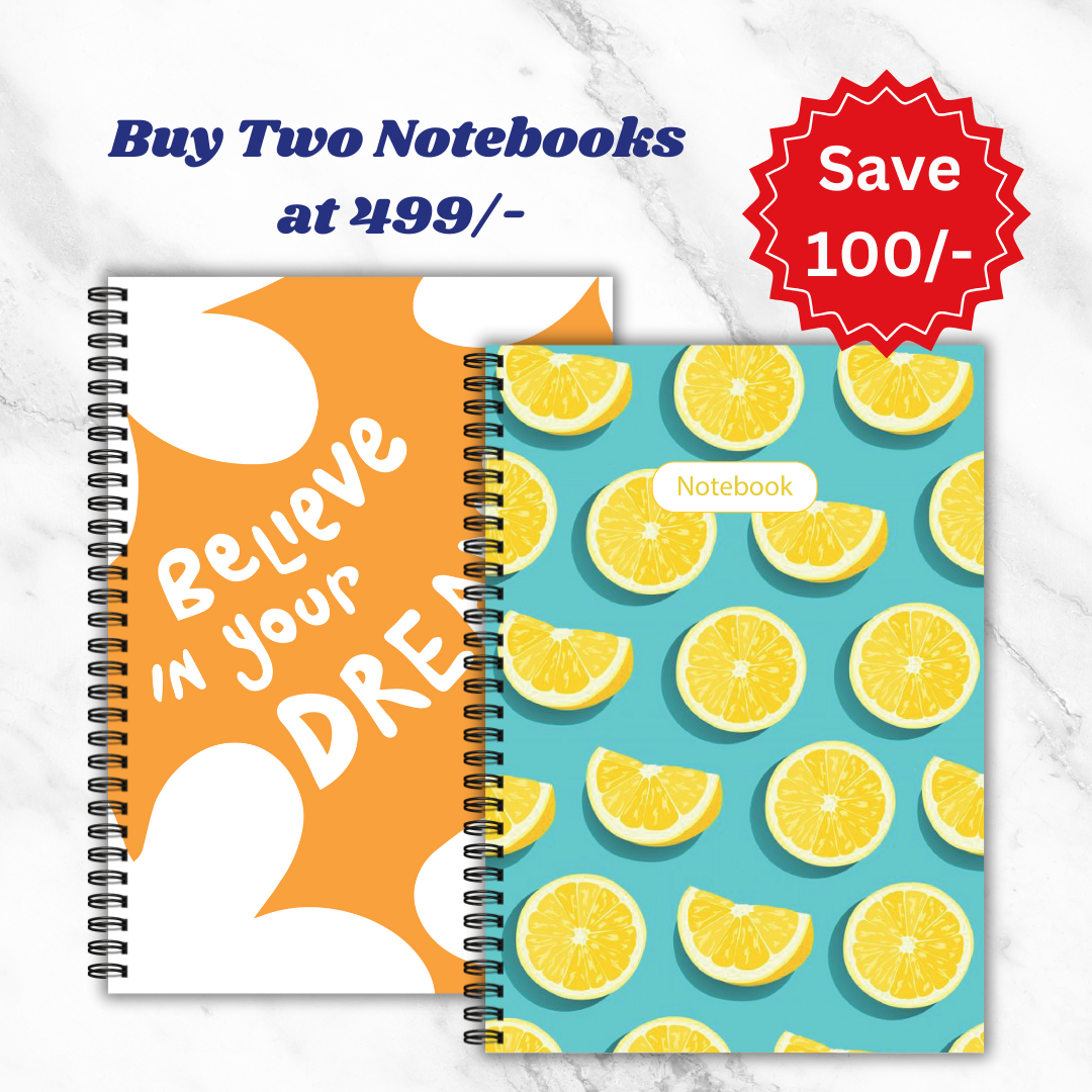 A5 Spiral Notebook PACK OF 2   Lemonade, Dreamscape