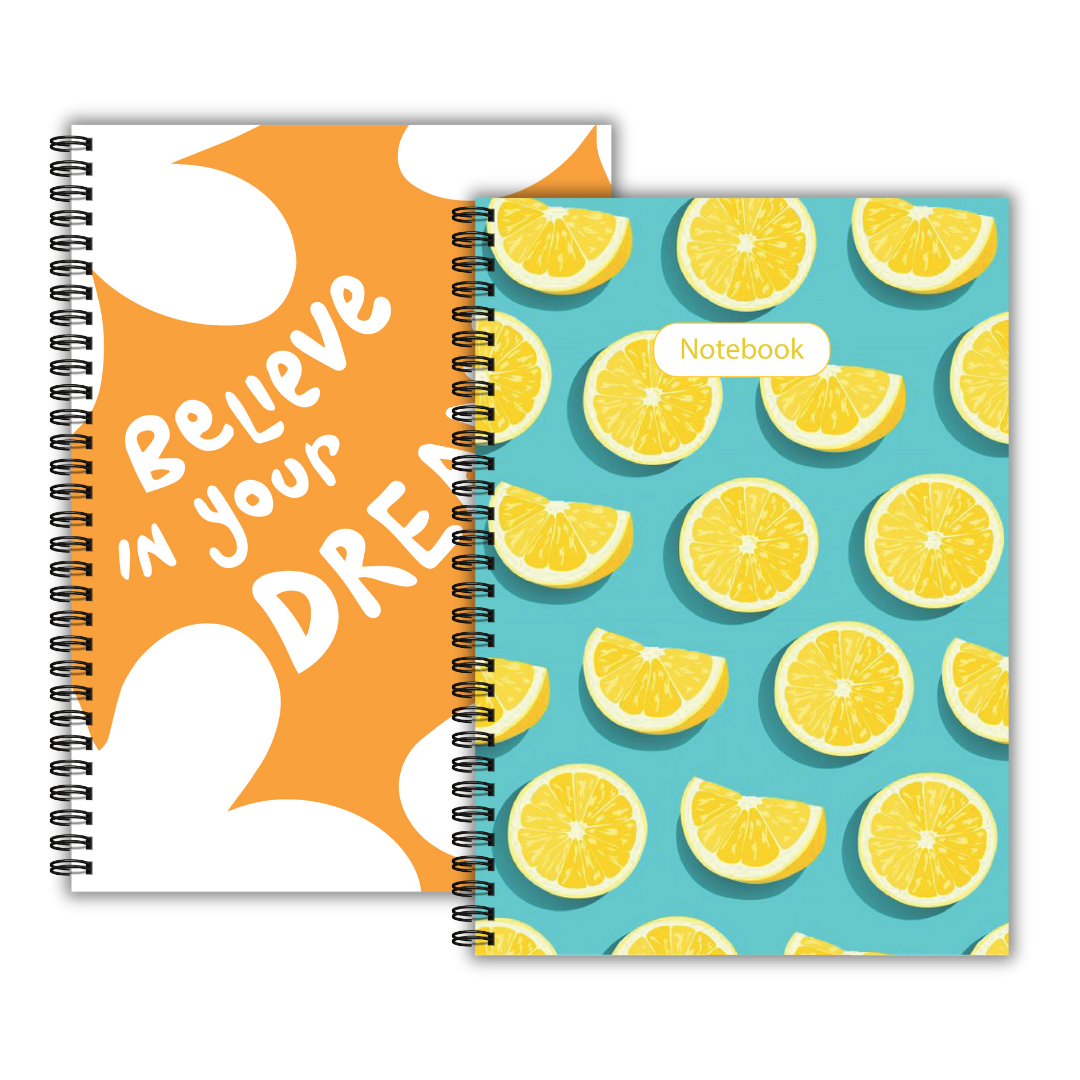 A5 Spiral Notebook PACK OF 2   Lemonade, Dreamscape