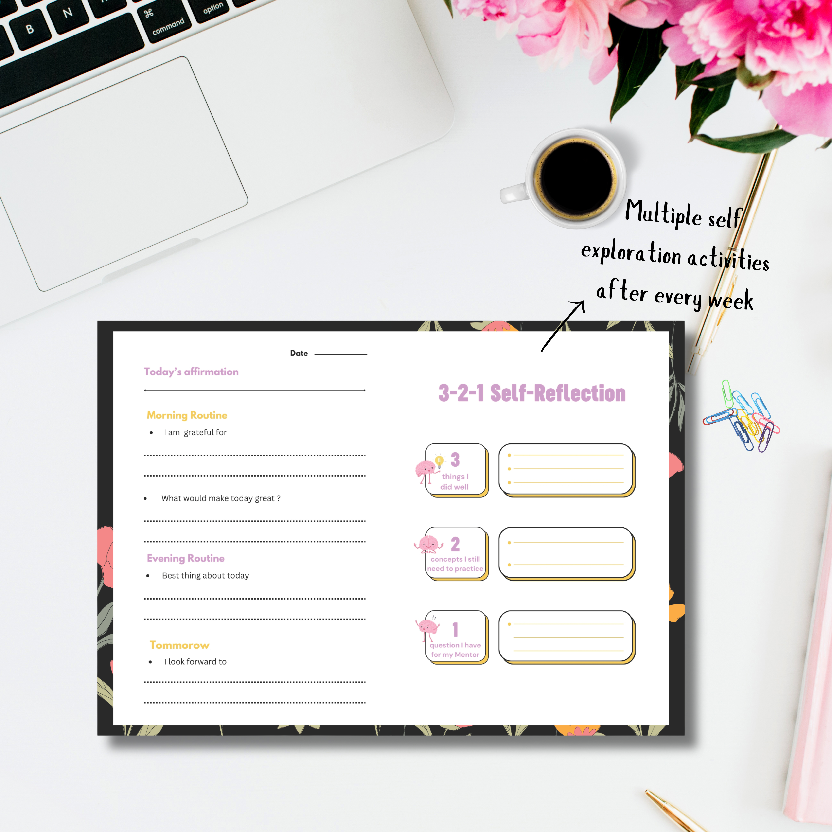 Black Self-love Gratitude journal with Multiple Freebies