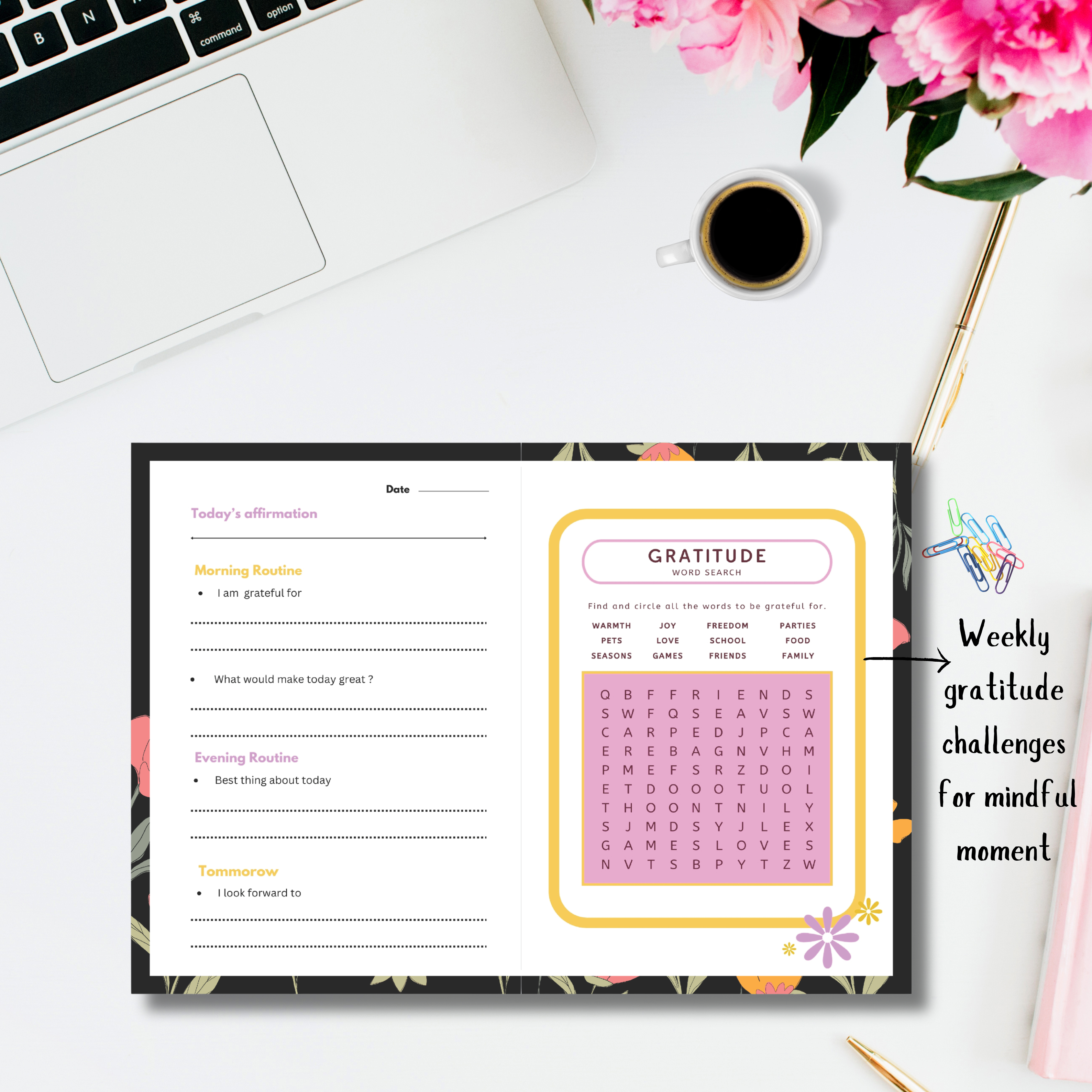 Black Self-love Gratitude journal with Multiple Freebies