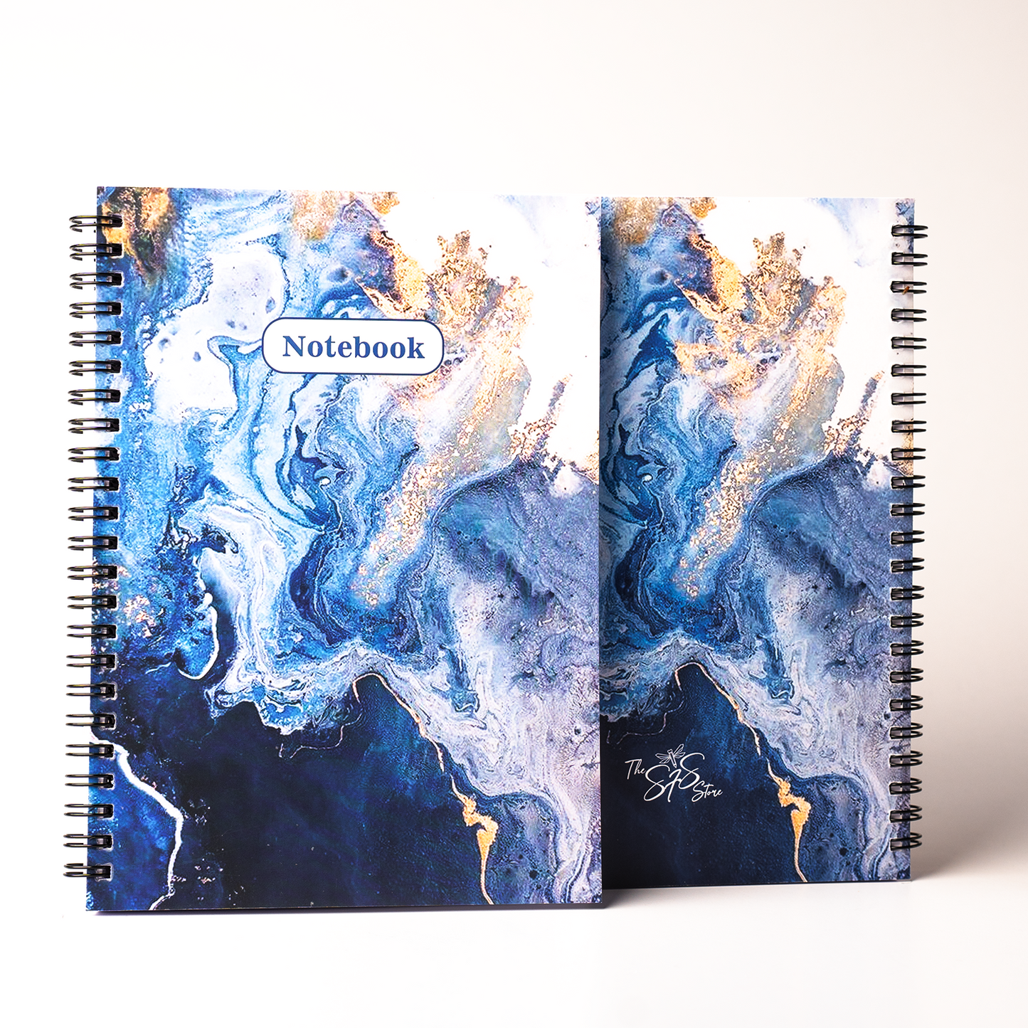 Spiral Notebook, A5 5.7 x 8.2 size, 200 pages College Ruled Notebook, Ruled Writing Journal (Blue Marbel )