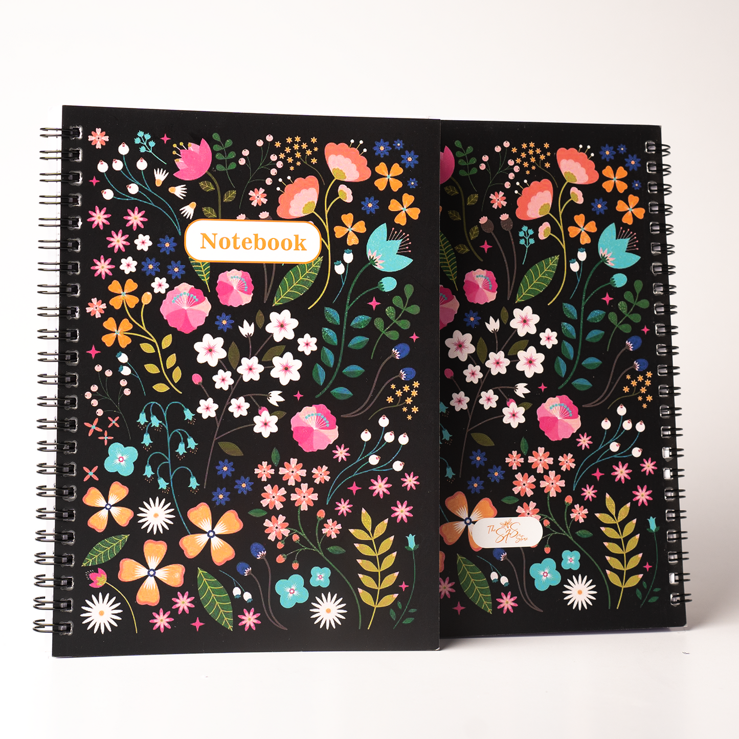 the sfs store | Spiral Notebook, A5 5.7 x 8.2 size, 200 pages College Ruled Notebook, Ruled Writing Journal (Midnight Bloom)