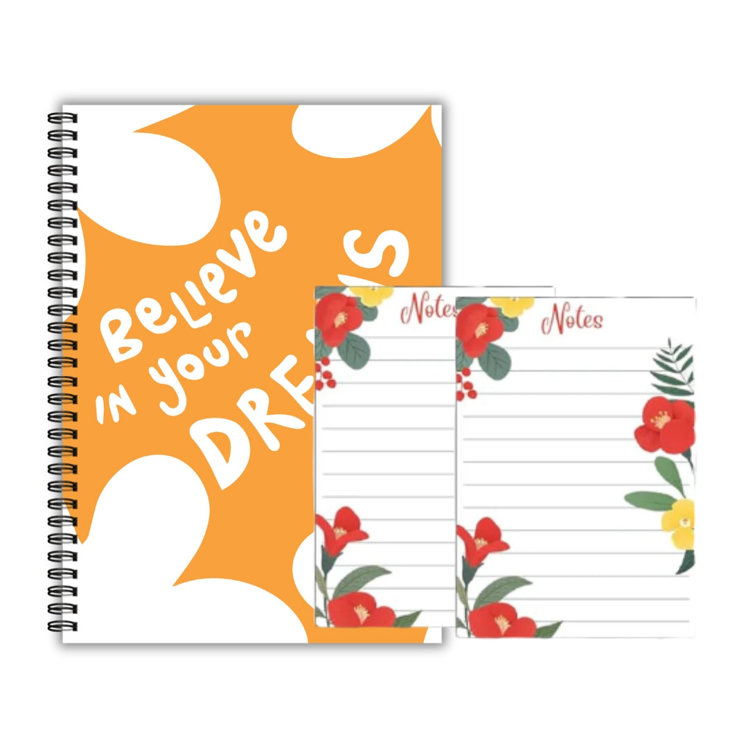 Dreamscape & Red yellow floral 2 Notepads