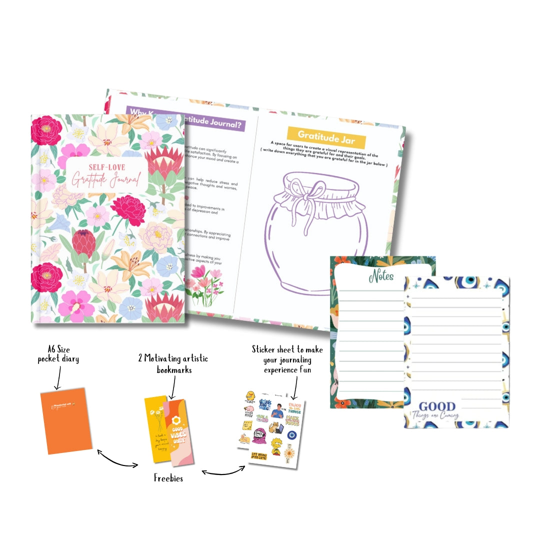 Floral  Gratitude journal & 2 Notepads