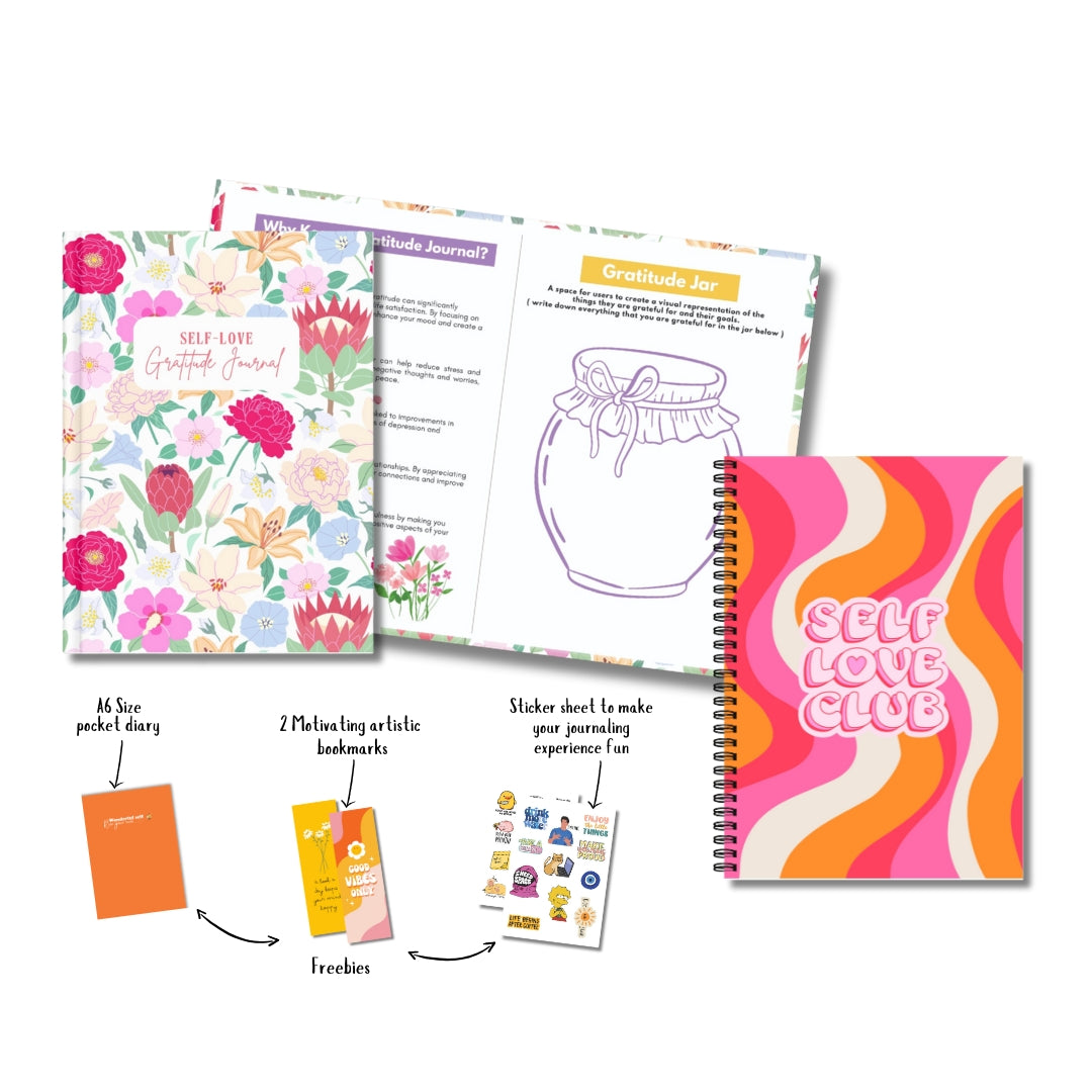 Floral Gratitude journal  & Self love club Notebook