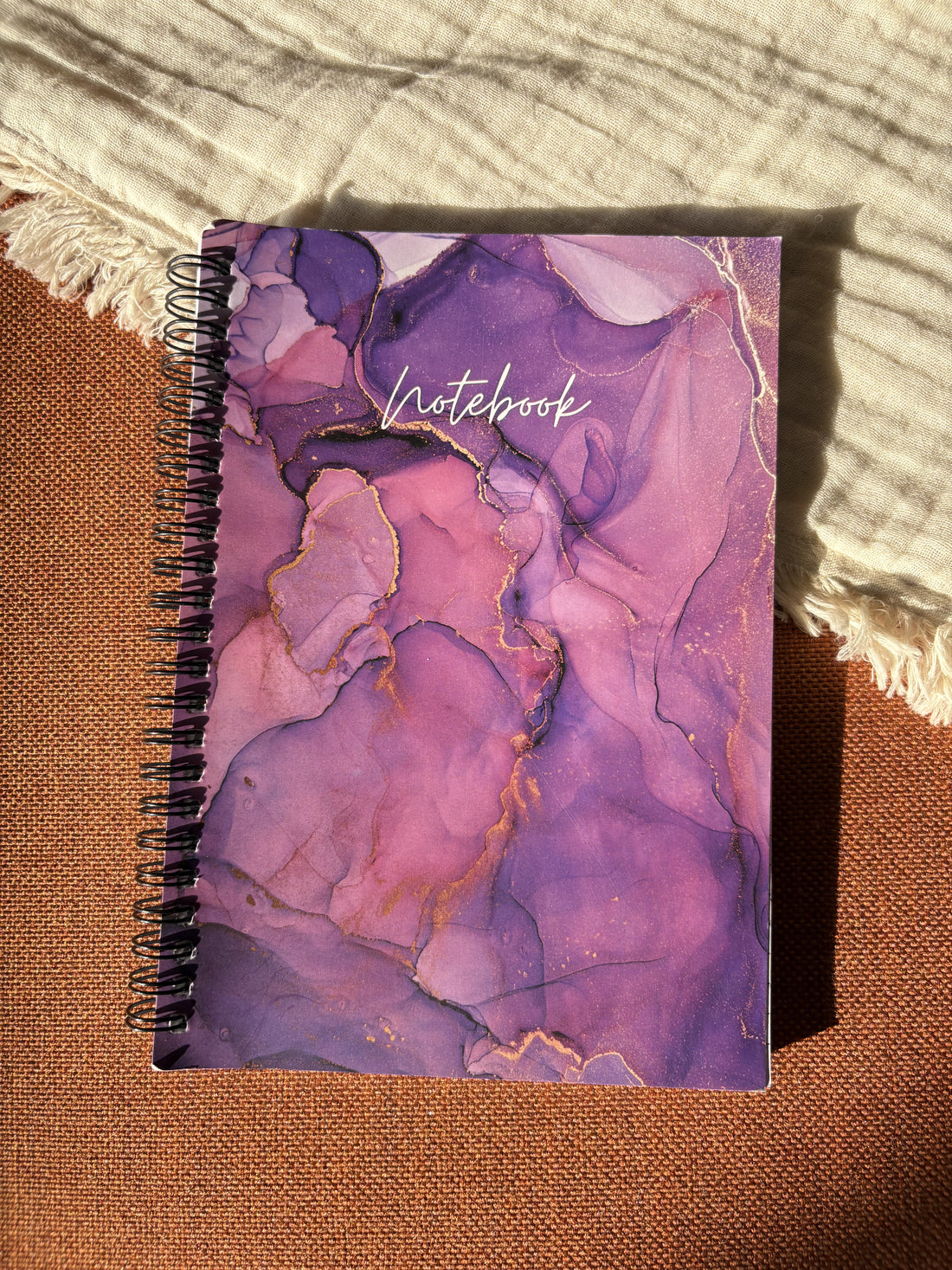 Purple marble A5 Spiral Notebook