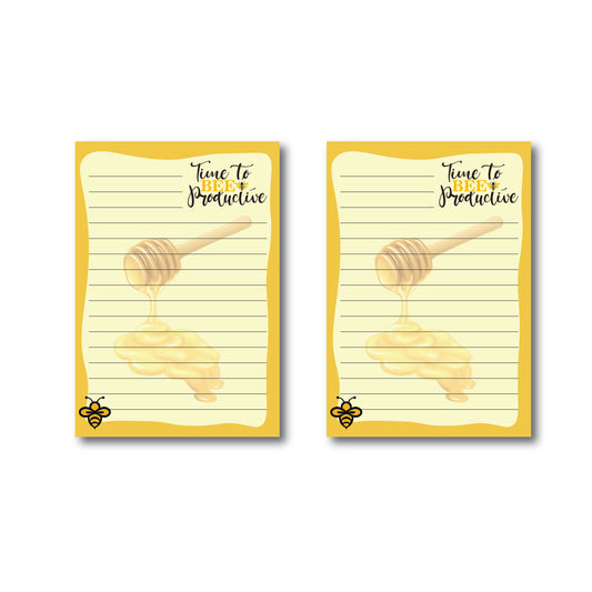 To Do List Memo Notepad Spiral bound - 100 Tear Off Sheets (Pack of 2) Honey Bee