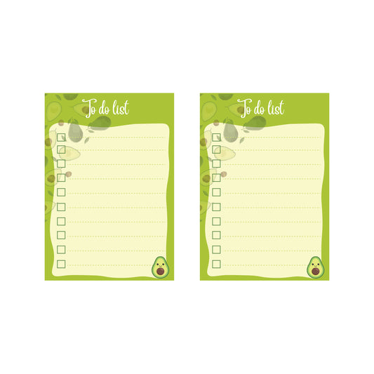 To Do List Memo Notepad Spiral bound - 100 Tear Off Sheets (Pack of 2) Avocado