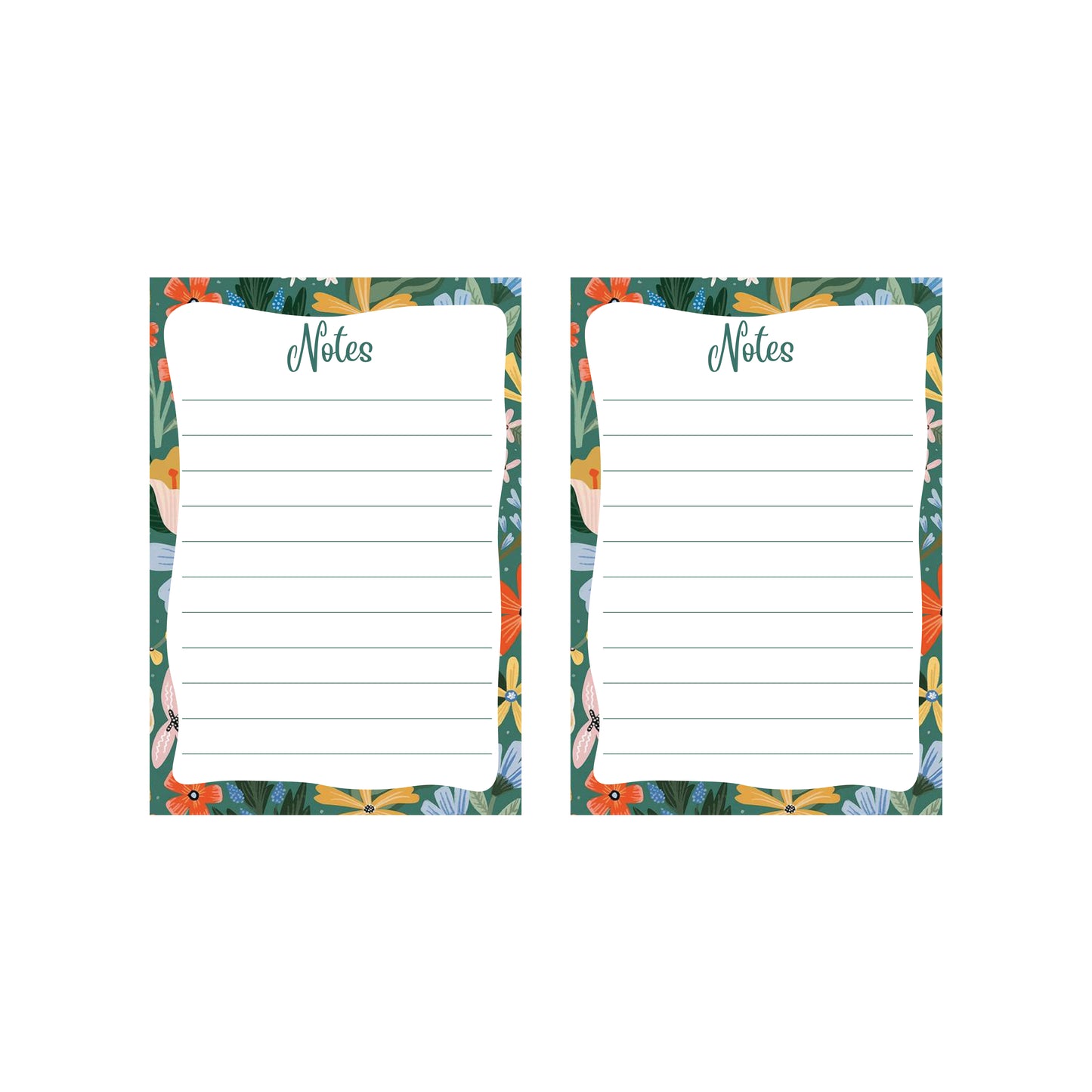 To Do List Memo Notepad Spiral bound - 100 Tear Off Sheets (Pack of 2) Floral