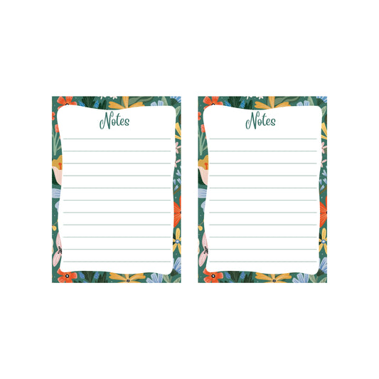 To Do List Memo Notepad Spiral bound - 100 Tear Off Sheets (Pack of 2) Floral