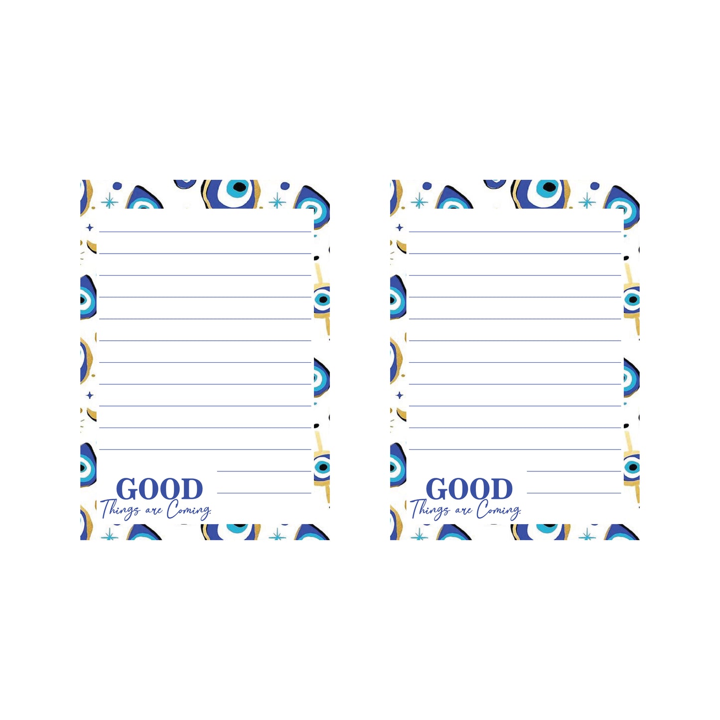 To Do List Memo Notepad Spiral bound - 100 Tear Off Sheets (Pack of 2) Evil Eye