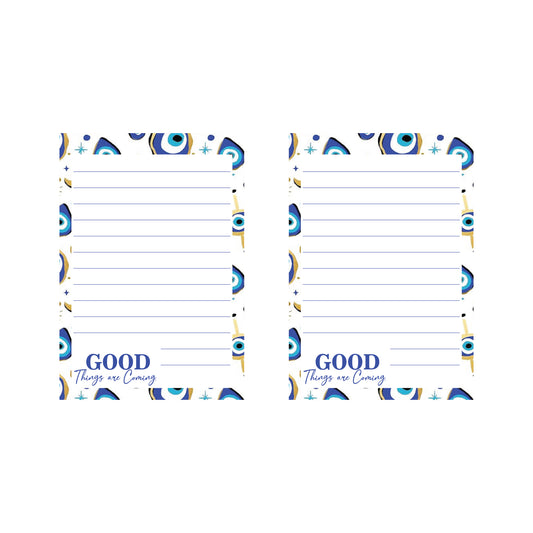 To Do List Memo Notepad Spiral bound - 100 Tear Off Sheets (Pack of 2) Evil Eye