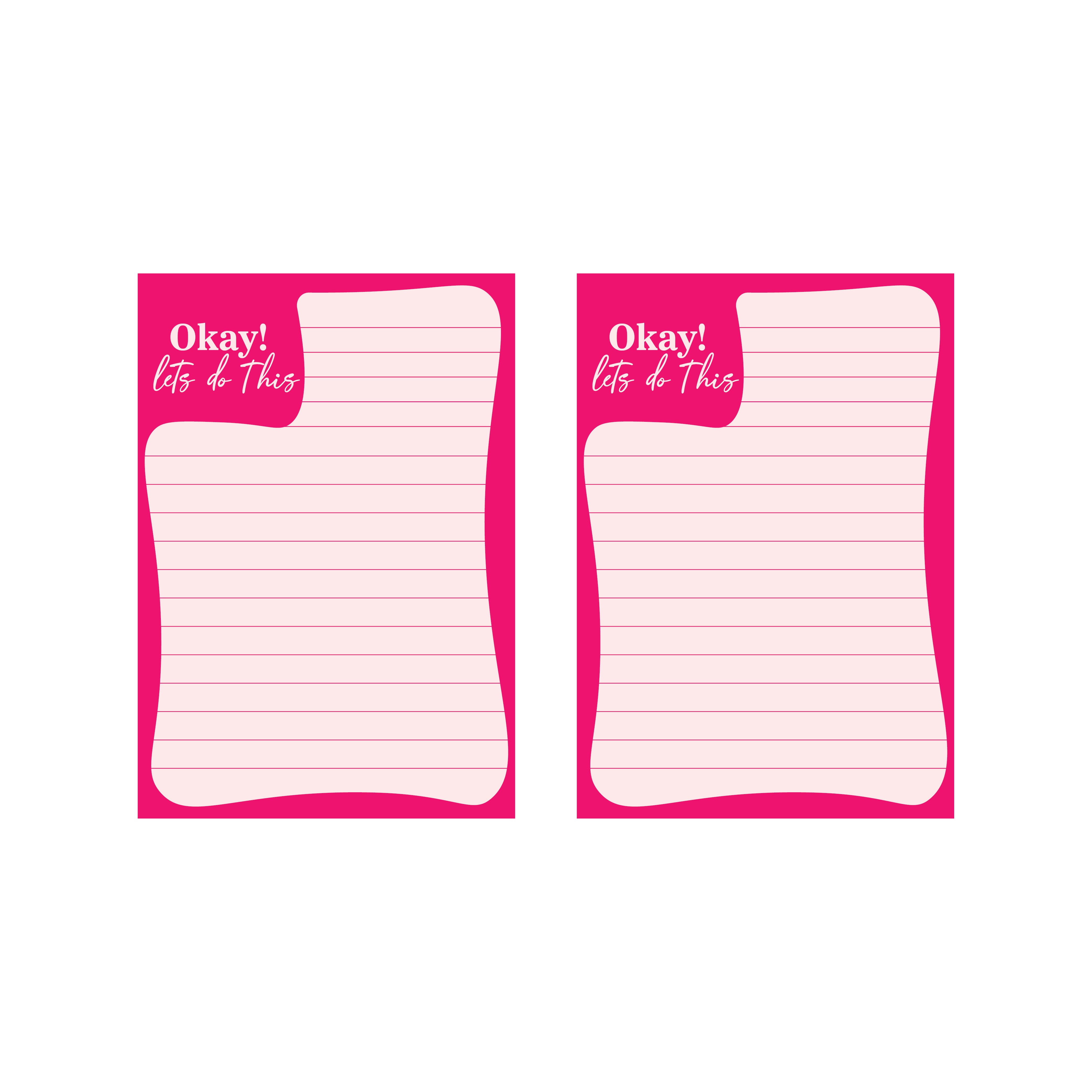 Pink notepad Memo Notepad Tear Off Sheets (Pack of 2)