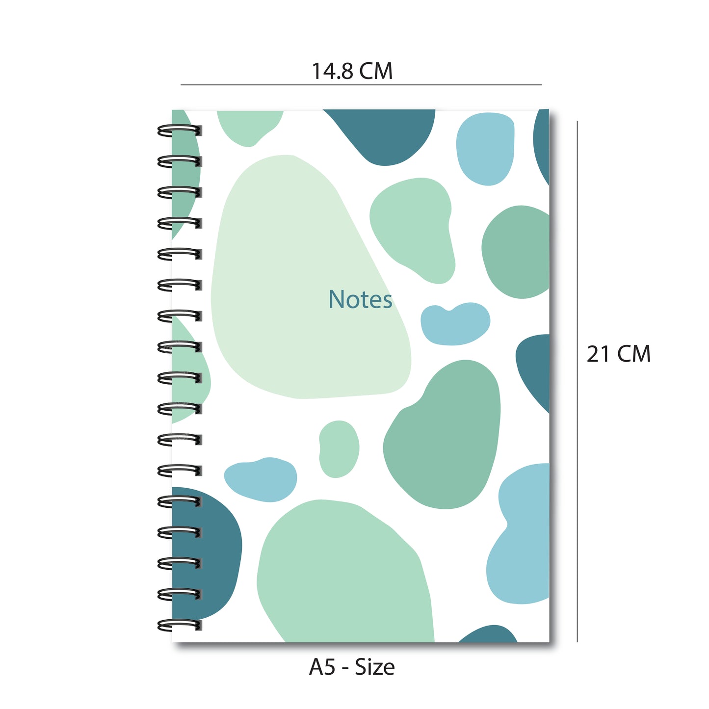 Spiral Notebook, A5 5.7 x 8.2 size, 200 pages College Ruled Notebook, Writing Journal (Mint Monochrome)