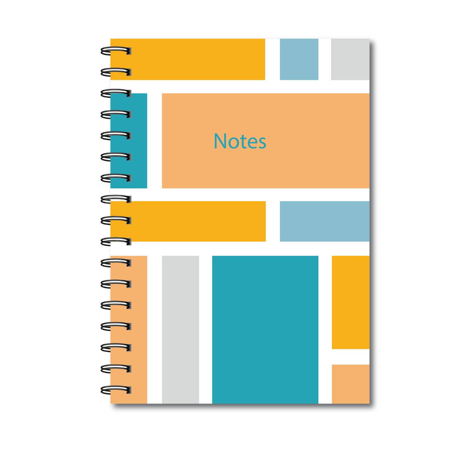 Spiral Notebook, A5 5.7 x 8.2 size, 200 pages College Ruled Notebook, Writing Journal (Geometric)