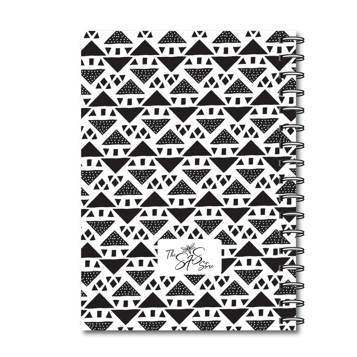 Spiral Notebook, A5 5.7 x 8.2 size, 200 pages College Ruled Notebook, Writing Journal (Black and White)