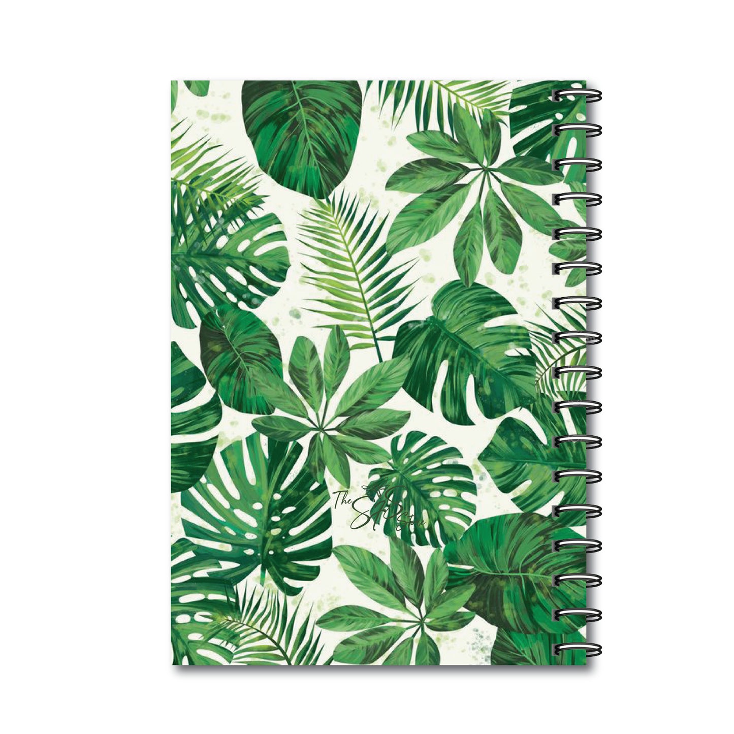 Spiral Notebook, A5 5.7 x 8.2 size, 200 pages College Ruled Notebook, Writing Journal (Tropical Green)