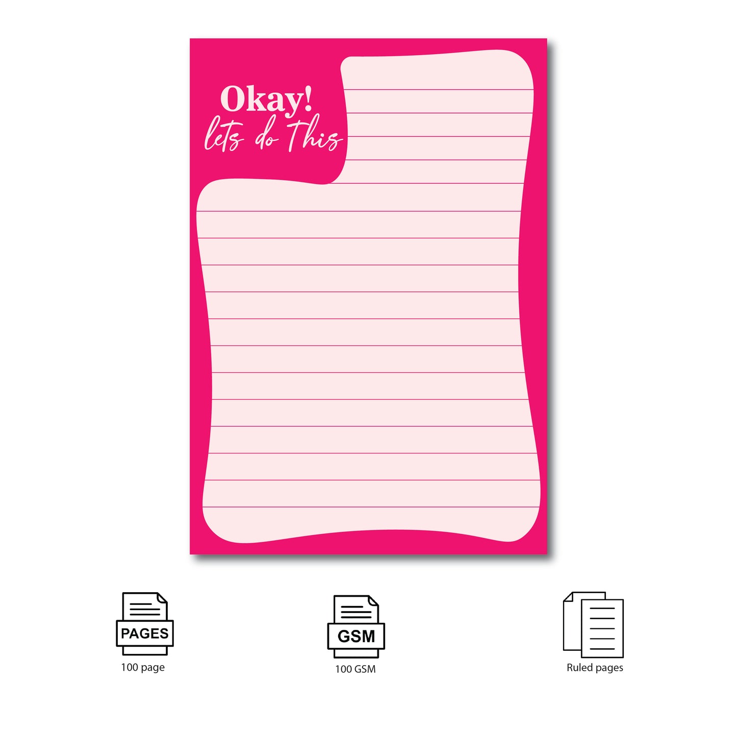 To Do List Memo Notepad Spiral bound - 100 Tear Off Sheets (Pack of 2) Pink