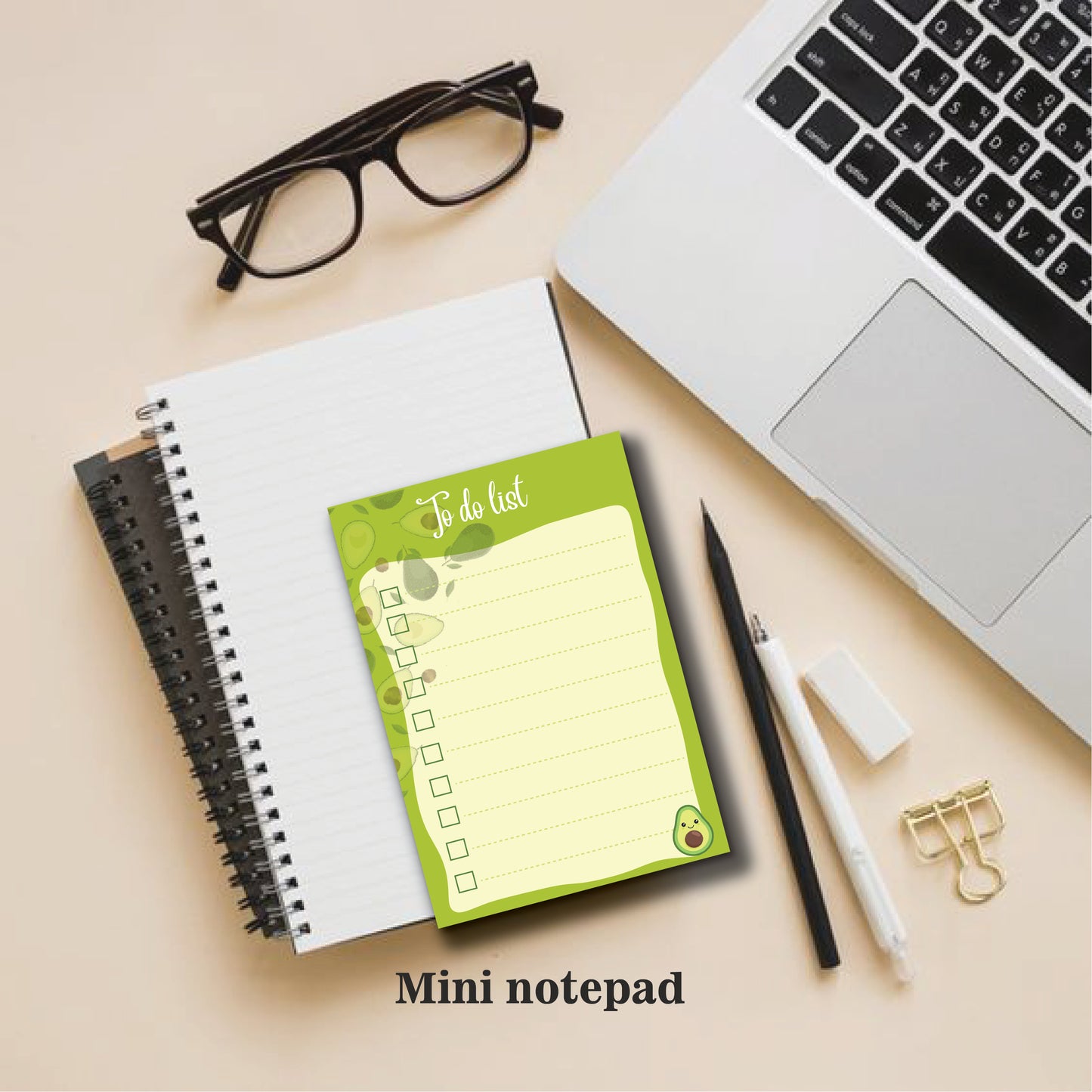 To Do List Memo Notepad Spiral bound - 100 Tear Off Sheets (Pack of 2) Avocado