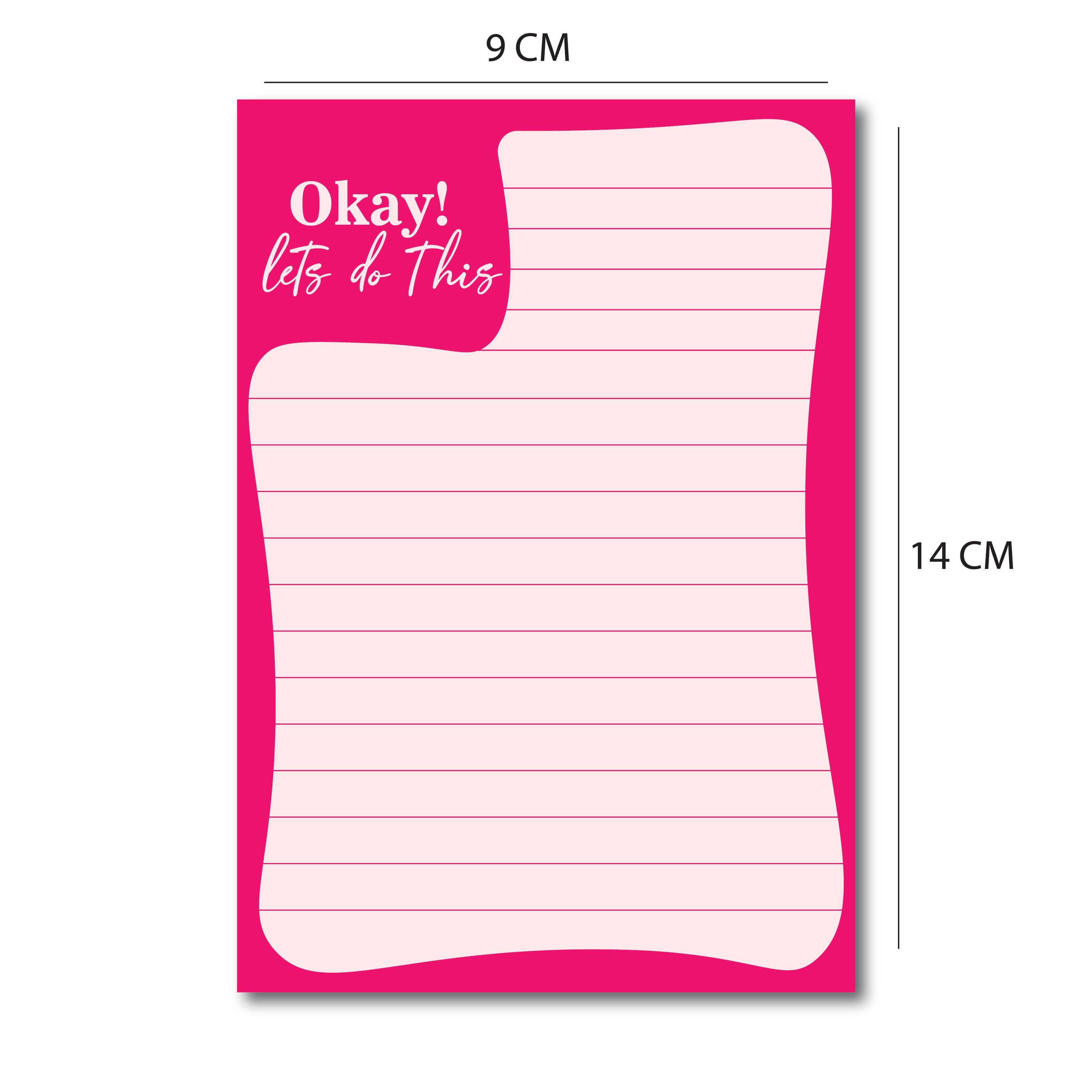 Pink notepad Memo Notepad Tear Off Sheets (Pack of 2)